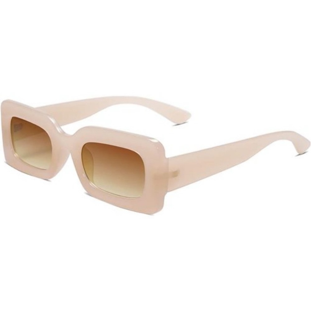 SOJOS Retro 90s Nude Rectangle Sunglasses For Women Trendy Chunky Glasses